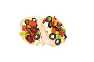 PNG, sandwich with grilled vegetables, isolated on white background.