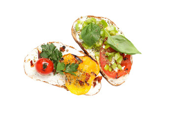 PNG, sandwich with grilled vegetables, isolated on white background.