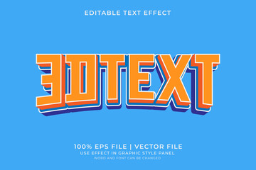 3D Text effect editable vector. Embossed text effect