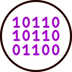 Binary Code Vector Line Purple Circle Black