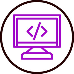 Programming Vector Line Purple Circle Black