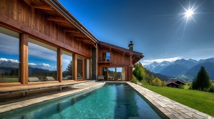 Exterior Villa With Large Windows