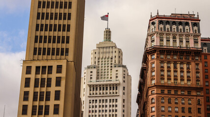 Um importante arranha-céu localizado no centro de São Paulo, Brasil. O Edifício Altino Arantes, também conhecido como "Edifício Banespa" © RNL Fotografia