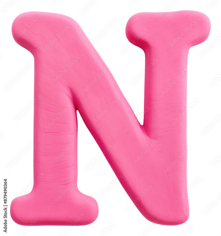 Wall mural PNG Letter N number text pink.