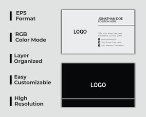 Minimal business card, modern personal visiting card, simple personal card, creative business card template, layout, set