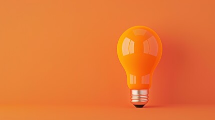 A close-up of an orange lightbulb against a plain background, with soft, diffused lighting to create a calming and minimalist atmosphere. The image is ideal for projects that need a simple yet