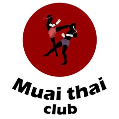 Boxing Muay Thai fighter club logo design. Vector illustration.