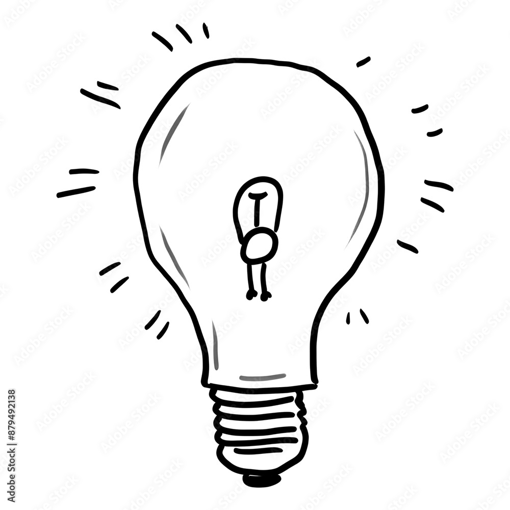 Sticker PNG Light bulb lightbulb sketch line.