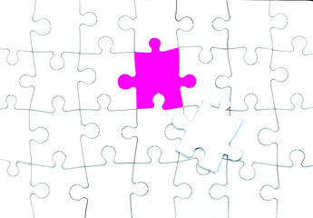 pink background jigsaw puzzle with missing piece