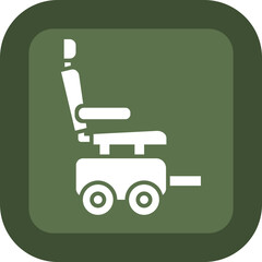 Automatic Wheelchair Glyph Green Box Icon