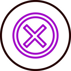 Fototapeta premium cross Vector Line Purple Circle Black