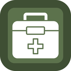 First Aid Kit Glyph Green Box Icon