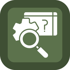 Research Process Glyph Green Box Icon