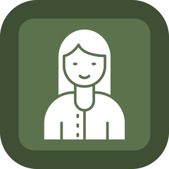 Woman Glyph Green Box Icon