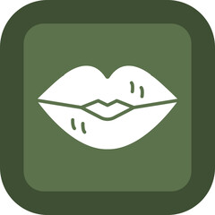 Lips Glyph Green Box Icon