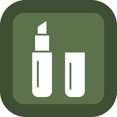 Lipstick Glyph Green Box Icon