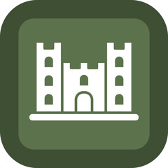 Sand Castle Glyph Green Box Icon