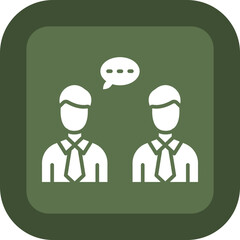 Conversation Glyph Green Box Icon