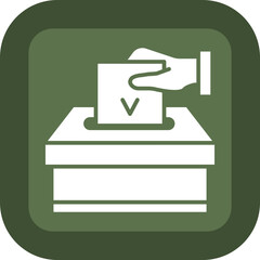 Voting Glyph Green Box Icon