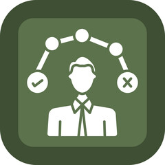 decision Glyph Green Box Icon