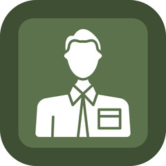 Businessman Glyph Green Box Icon