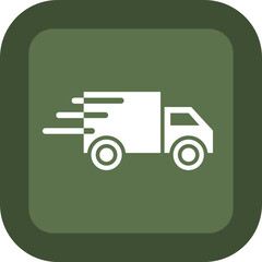 Fast Delivery Glyph Green Box Icon