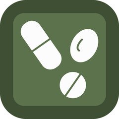 Capsules Glyph Green Box Icon
