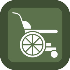 Wheelchair Glyph Green Box Icon