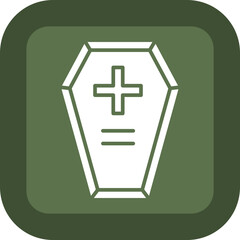 Obraz premium Coffin Glyph Green Box Icon