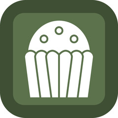 Cupcake Glyph Green Box Icon