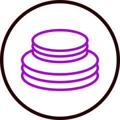 Sustainable tableware Vector Line Purple Circle Black