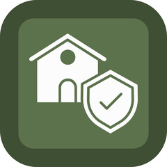 Obraz premium Property Insurance Glyph Green Box Icon