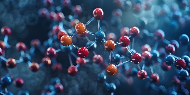 3D model of advantame molecule with colored atoms and structural formula. Concept Chemical structure, Molecule visualization, 3D modeling, Advantame, Structural formula
