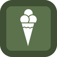 Ice cream Glyph Green Box Icon
