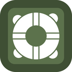 Lifebouy Glyph Green Box Icon