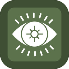 Optometry patient Glyph Green Box Icon