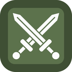 Sword Glyph Green Box Icon