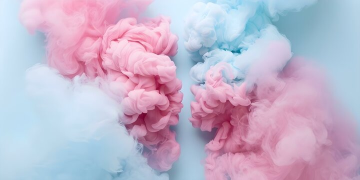 Technologically created gender reveal party announcement with pink and blue background. Concept Gender Reveal Party, Pink and Blue Background, Technological Announcement