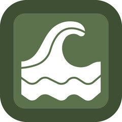 Ocean Glyph Green Box Icon