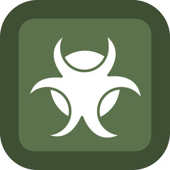Biohazard Glyph Green Box Icon
