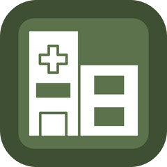 Obraz premium Clinic Glyph Green Box Icon