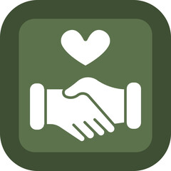 Obraz premium Handshake Glyph Green Box Icon