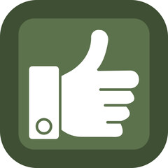 Thumbs Up Glyph Green Box Icon