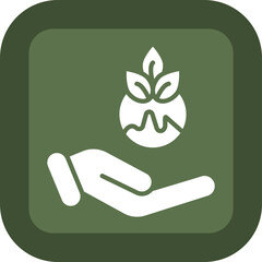 Environment Aid Glyph Green Box Icon