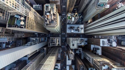 Fototapeta premium Top view of modern city skyline