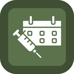 Vaccine Glyph Green Box Icon