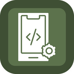 Mobile Application Glyph Green Box Icon