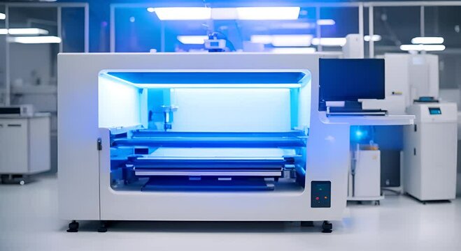 Medical healthcare 3D printer or scanner in modern hospital laboratory