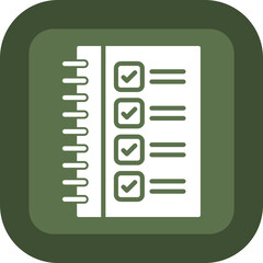 Task List Glyph Green Box Icon