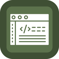 Developing Glyph Green Box Icon